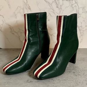 Boohoo Green Striped Booties